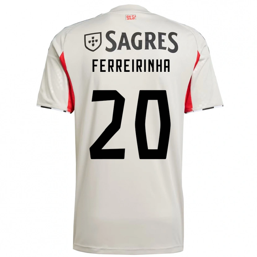 Danxen Dame Afonso Ferreirinha #20 Off White Rød Bortetrøye Drakt Trøye 2025/26 Skjorter T-Skjorte