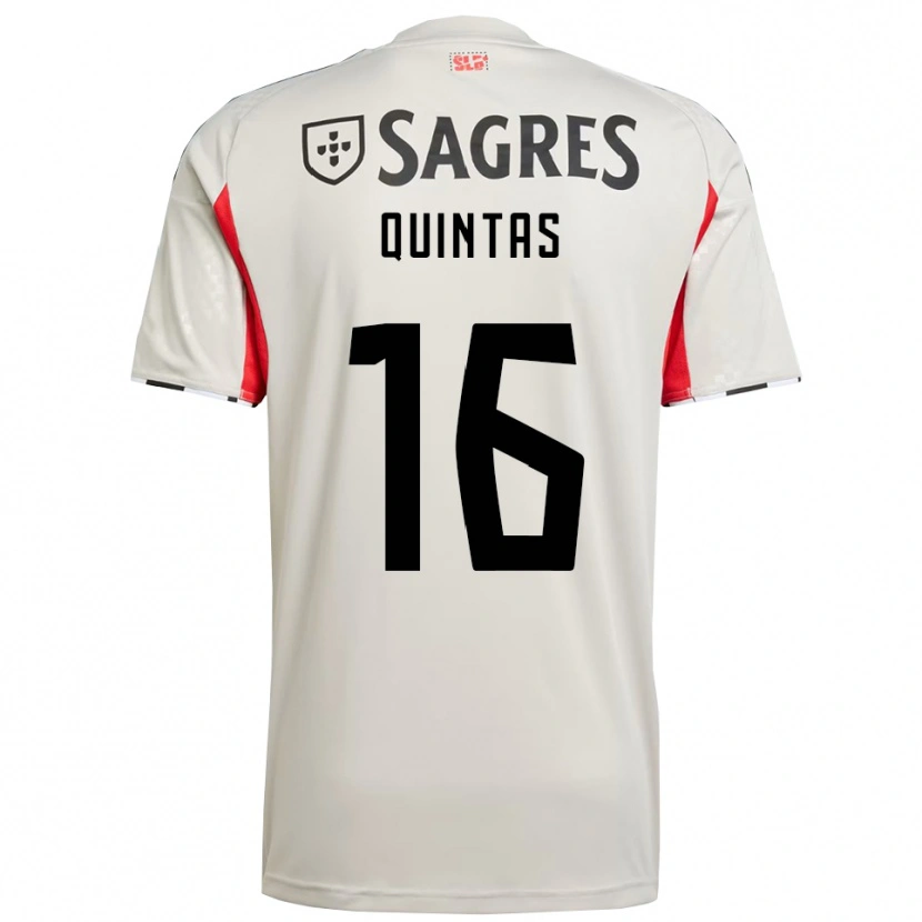 Danxen Dame Rafael Quintas #16 Off White Rød Bortetrøye Drakt Trøye 2025/26 Skjorter T-Skjorte