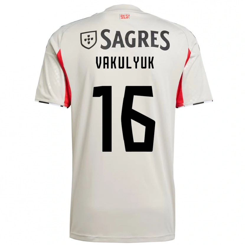 Danxen Dame André Vakulyuk #16 Off White Rød Bortetrøye Drakt Trøye 2025/26 Skjorter T-Skjorte