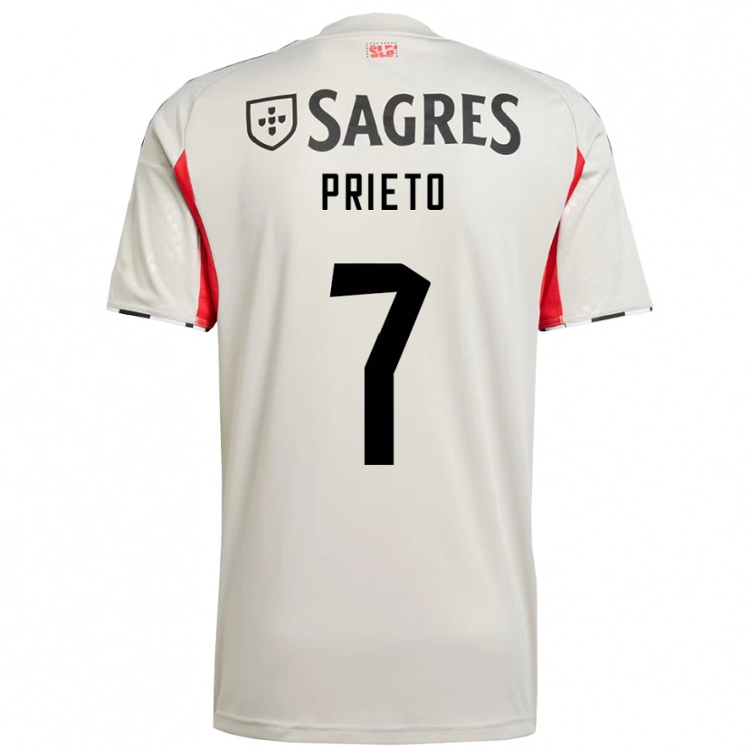 Danxen Dame Cristina Prieto #7 Off White Rød Bortetrøye Drakt Trøye 2025/26 Skjorter T-Skjorte