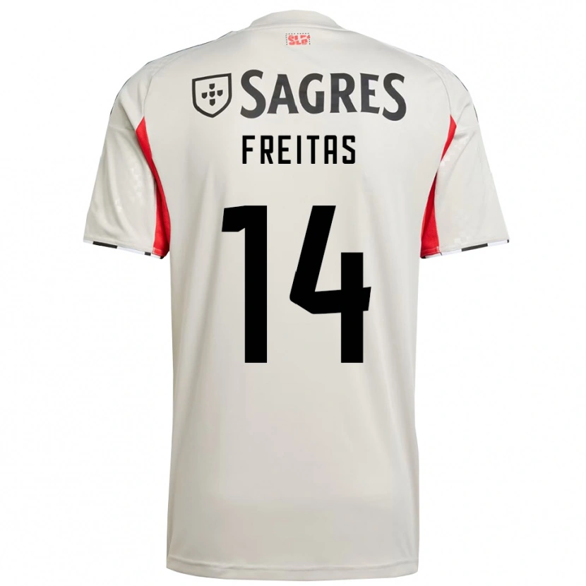 Danxen Dame Tiago Freitas #14 Off White Rød Bortetrøye Drakt Trøye 2025/26 Skjorter T-Skjorte
