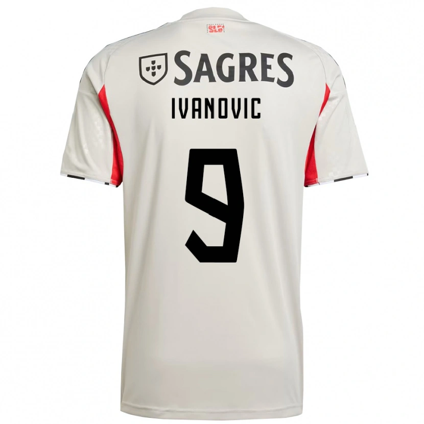 Danxen Dame Franjo Ivanovic #9 Off White Rød Bortetrøye Drakt Trøye 2025/26 Skjorter T-Skjorte