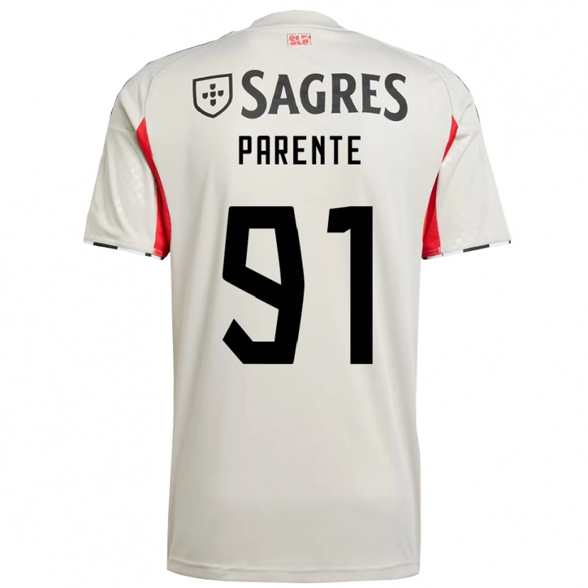 Danxen Dame Tiago Parente #91 Off White Rød Bortetrøye Drakt Trøye 2025/26 Skjorter T-Skjorte