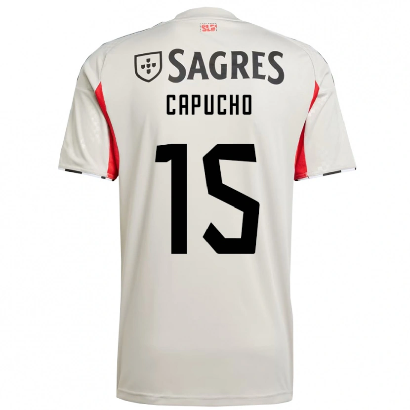 Danxen Dame João Capucho #15 Off White Rød Bortetrøye Drakt Trøye 2025/26 Skjorter T-Skjorte