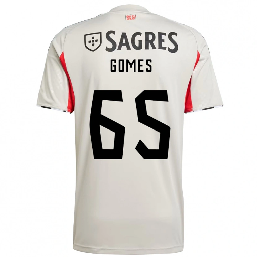 Danxen Dame André Gomes #65 Off White Rød Bortetrøye Drakt Trøye 2025/26 Skjorter T-Skjorte