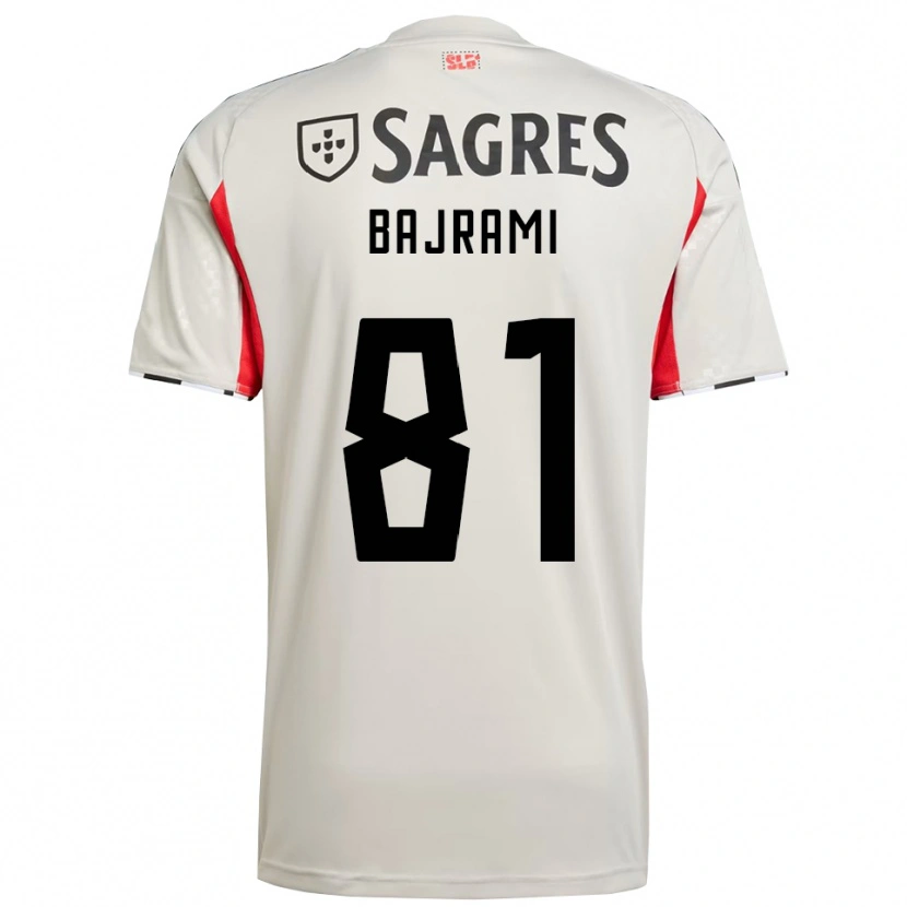 Danxen Dame Adrian Bajrami #81 Off White Rød Bortetrøye Drakt Trøye 2025/26 Skjorter T-Skjorte