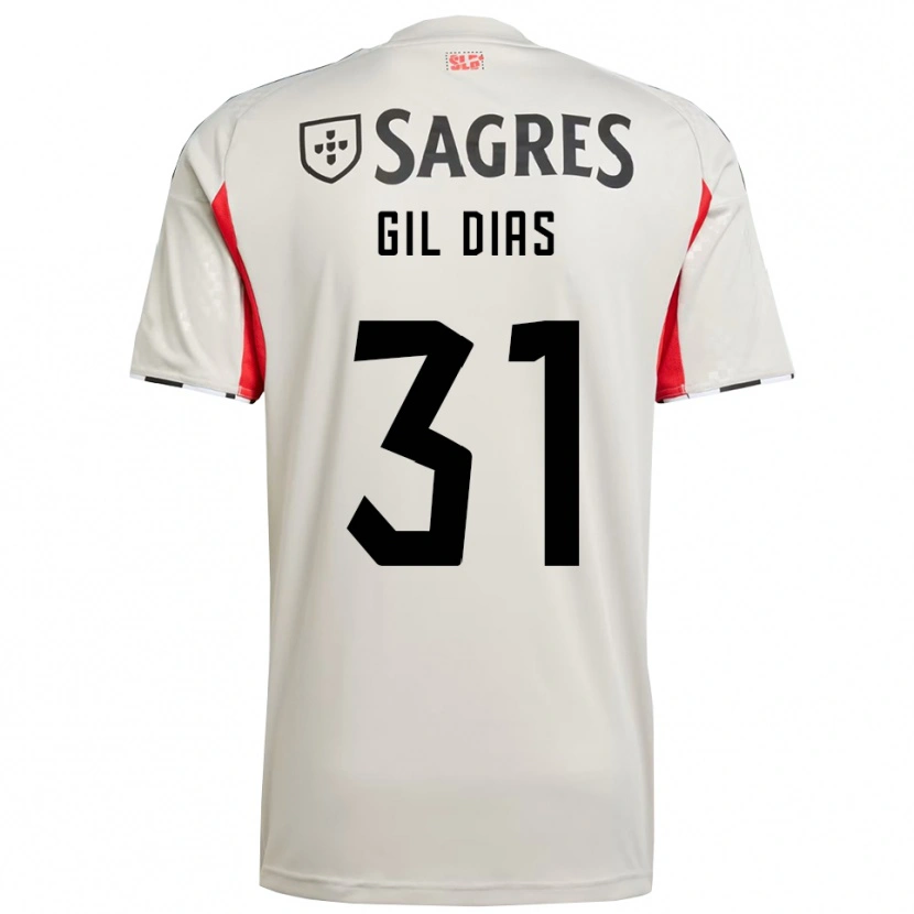 Danxen Dame Gil Dias #31 Off White Rød Bortetrøye Drakt Trøye 2025/26 Skjorter T-Skjorte