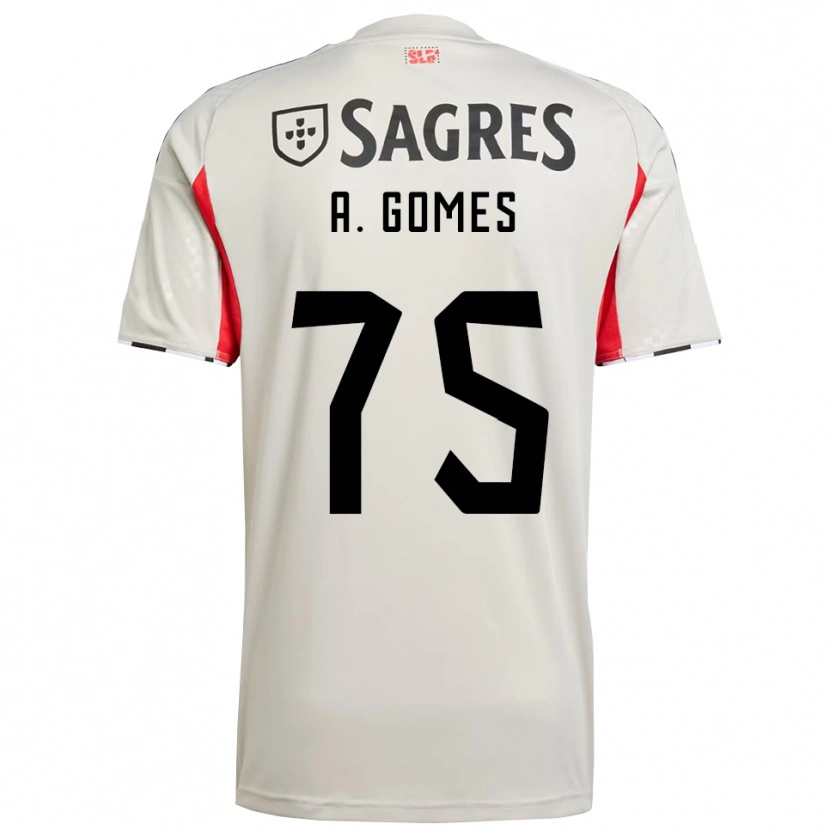 Danxen Dame André Gomes #75 Off White Rød Bortetrøye Drakt Trøye 2025/26 Skjorter T-Skjorte