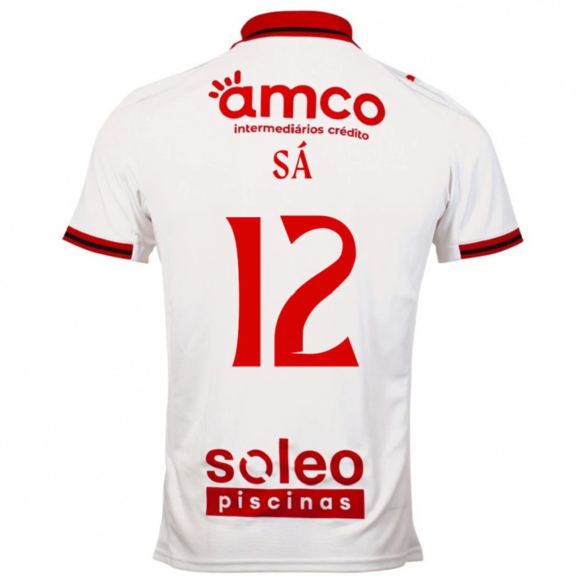 Danxen Dame Tiago Sá #12 Hvit Rød Bortetrøye Drakt Trøye 2025/26 Skjorter T-Skjorte