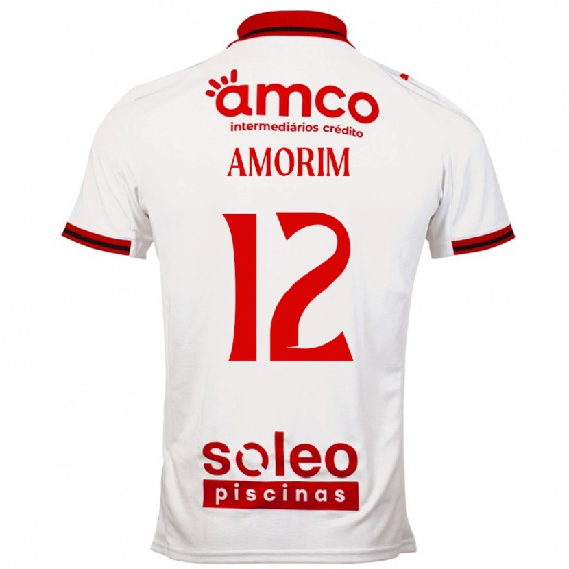 Danxen Dame Renato Amorim #12 Hvit Rød Bortetrøye Drakt Trøye 2025/26 Skjorter T-Skjorte