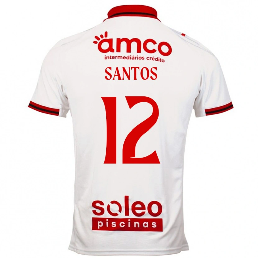 Danxen Dame Matheus Santos #12 Hvit Rød Bortetrøye Drakt Trøye 2025/26 Skjorter T-Skjorte