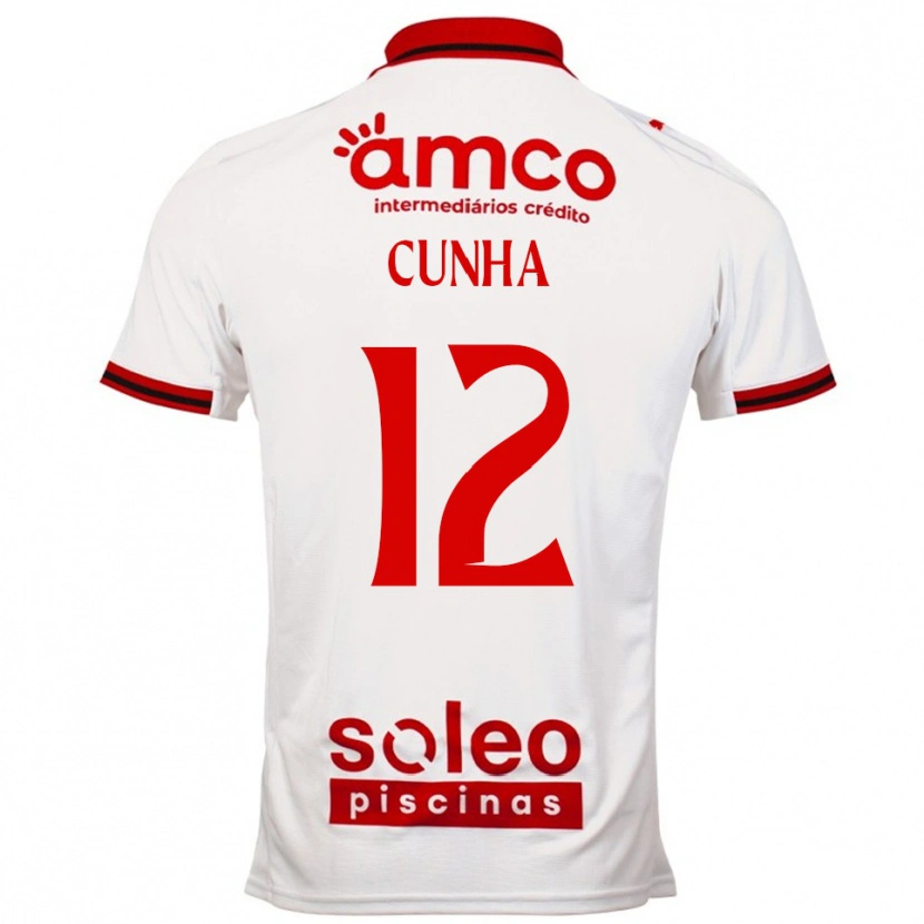 Danxen Dame Romário Cunha #12 Hvit Rød Bortetrøye Drakt Trøye 2025/26 Skjorter T-Skjorte