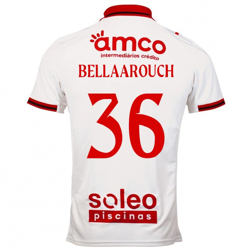 Danxen Dame Alaa Bellaarouch #36 Hvit Rød Bortetrøye Drakt Trøye 2025/26 Skjorter T-Skjorte
