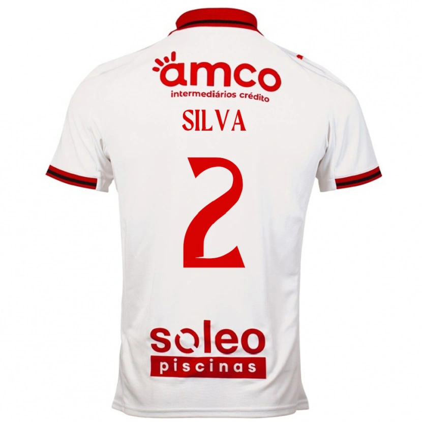 Danxen Dame Lourenço Silva #2 Hvit Rød Bortetrøye Drakt Trøye 2025/26 Skjorter T-Skjorte