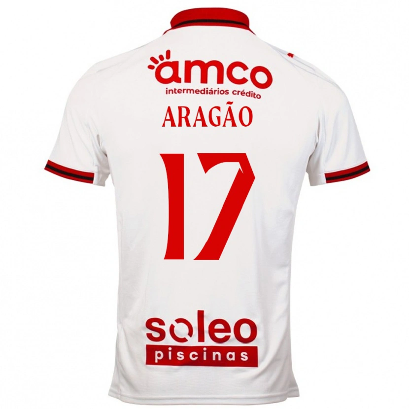 Danxen Dame João Aragão #17 Hvit Rød Bortetrøye Drakt Trøye 2025/26 Skjorter T-Skjorte