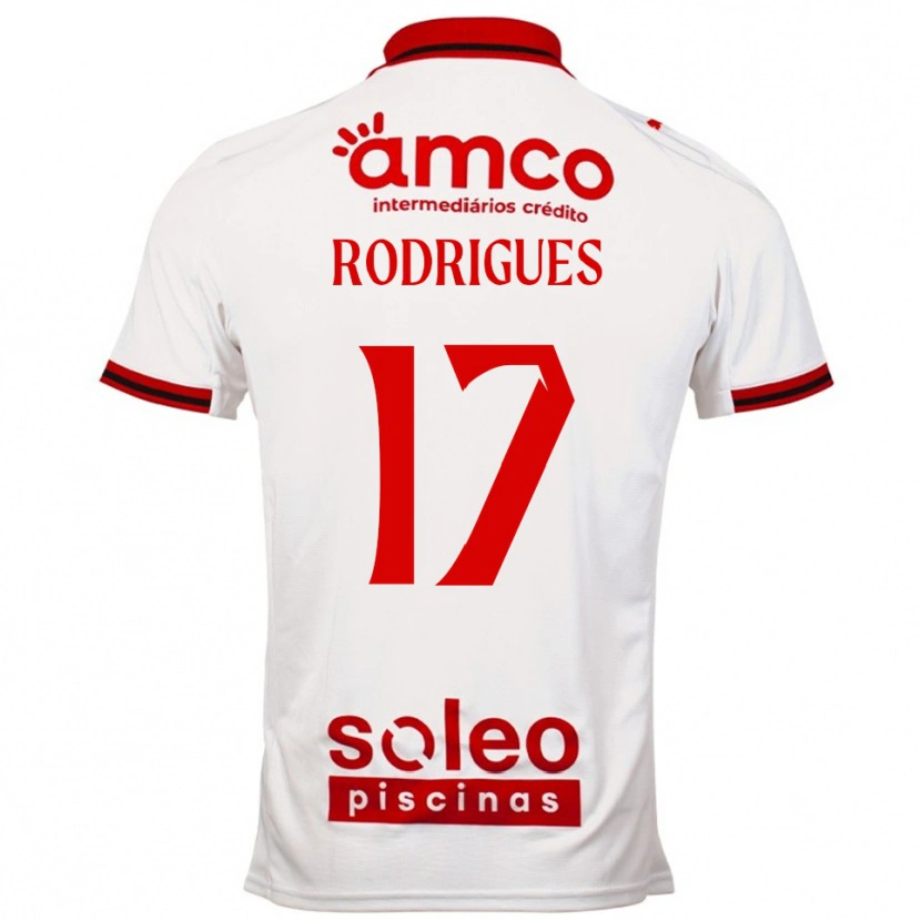 Danxen Dame Tânia Rodrigues #17 Hvit Rød Bortetrøye Drakt Trøye 2025/26 Skjorter T-Skjorte