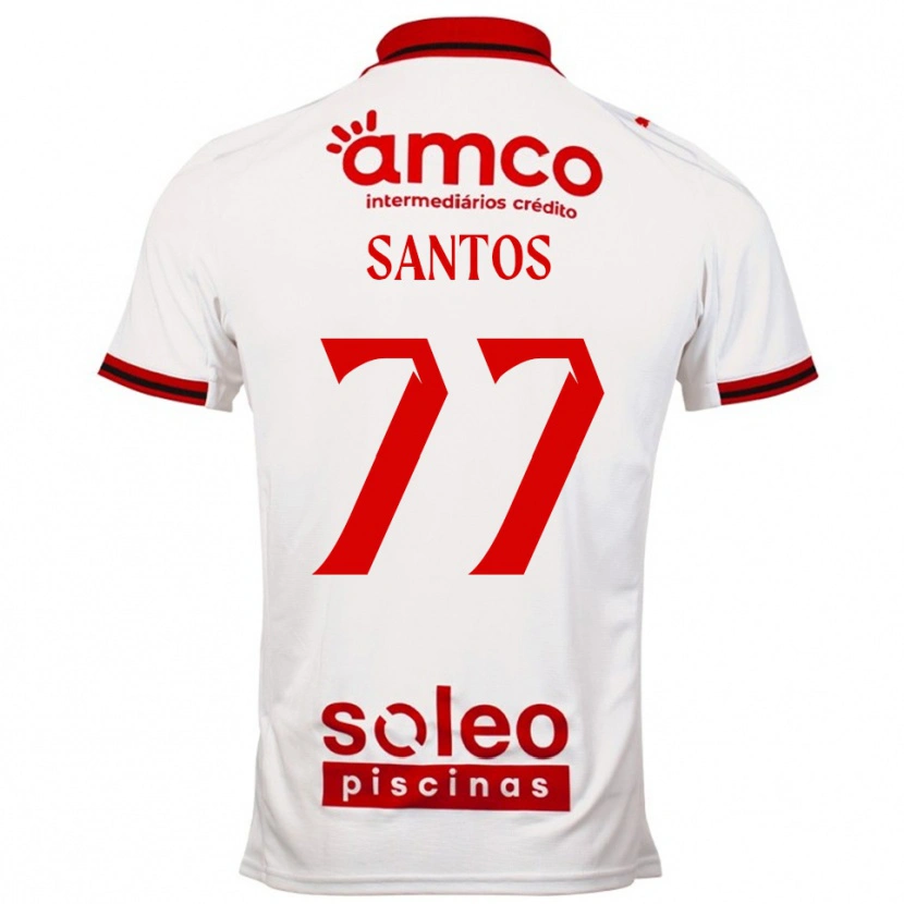 Danxen Dame Edu Santos #77 Hvit Rød Bortetrøye Drakt Trøye 2025/26 Skjorter T-Skjorte
