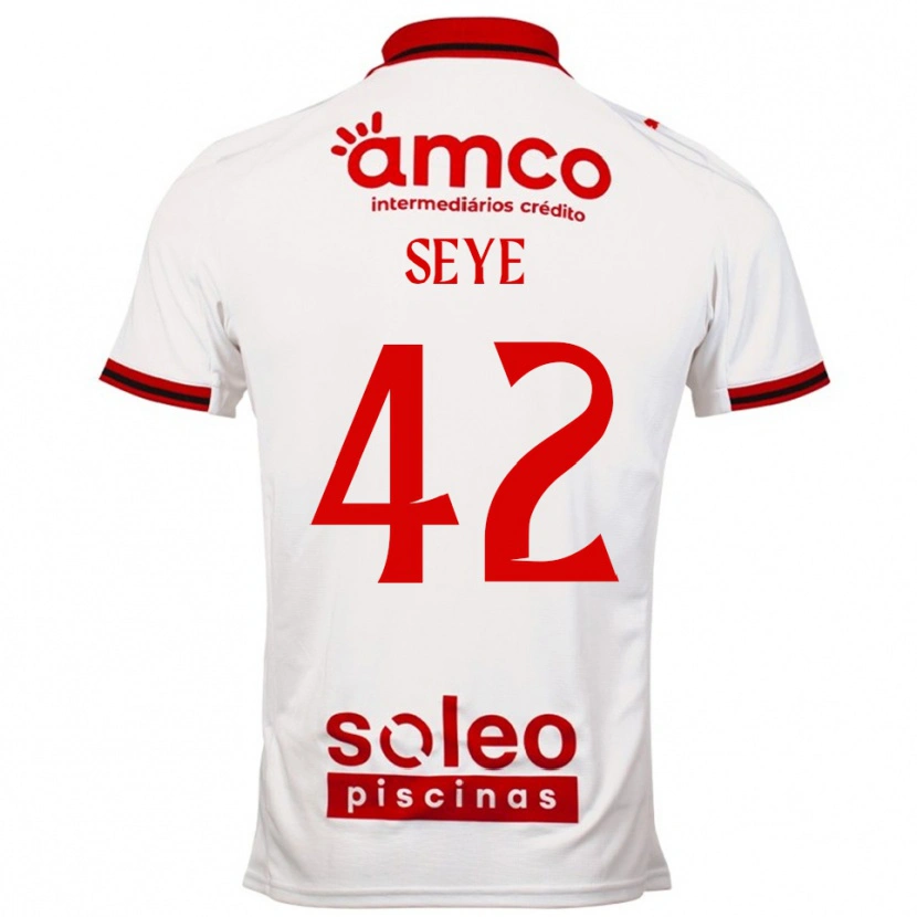 Danxen Dame Modou Seye #42 Hvit Rød Bortetrøye Drakt Trøye 2025/26 Skjorter T-Skjorte