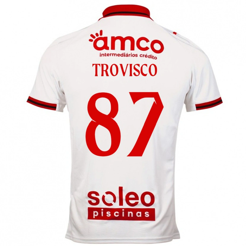 Danxen Dame João Trovisco #87 Hvit Rød Bortetrøye Drakt Trøye 2025/26 Skjorter T-Skjorte