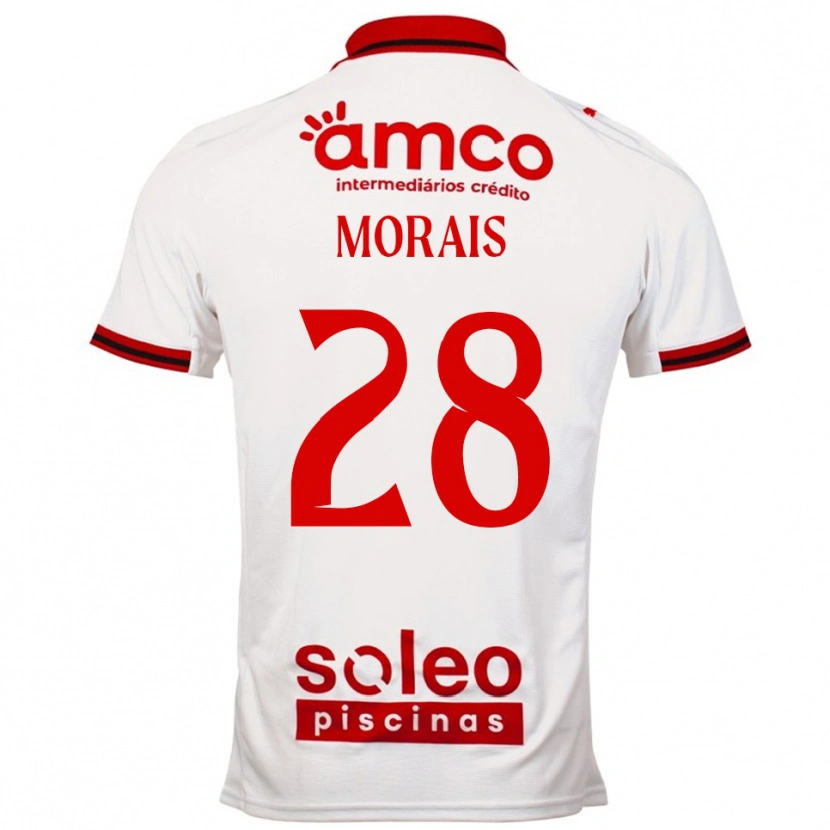 Danxen Dame Patrícia Morais #28 Hvit Rød Bortetrøye Drakt Trøye 2025/26 Skjorter T-Skjorte