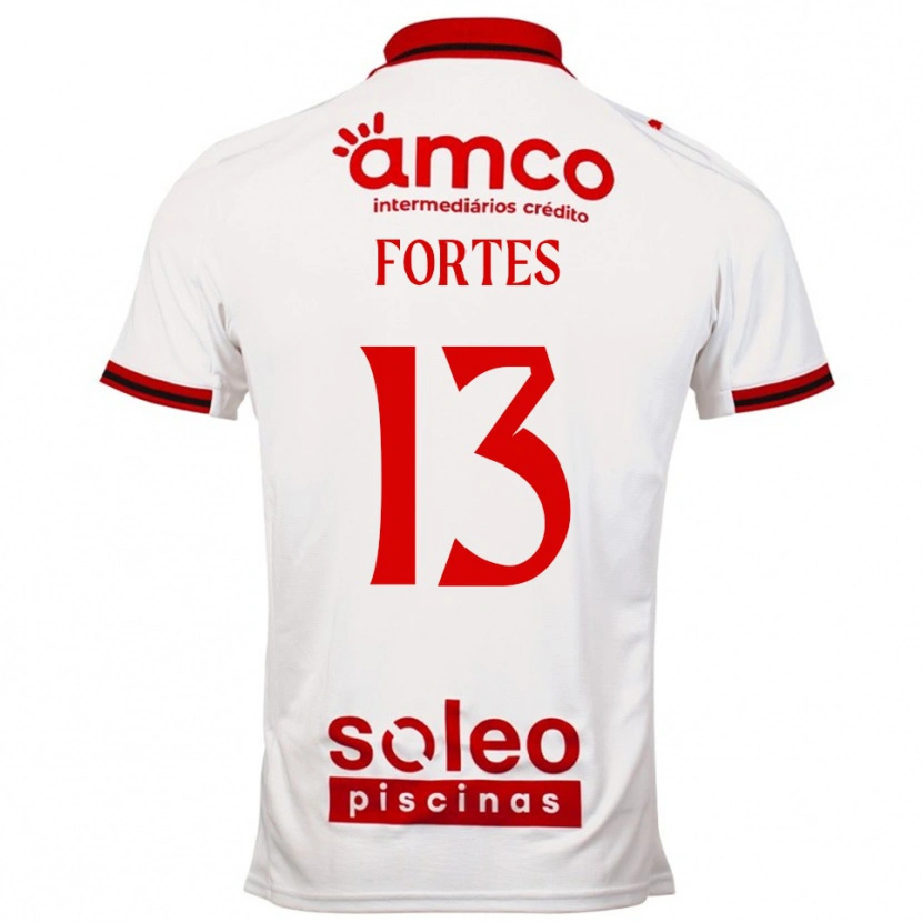 Danxen Dame Melany Fortes #13 Hvit Rød Bortetrøye Drakt Trøye 2025/26 Skjorter T-Skjorte