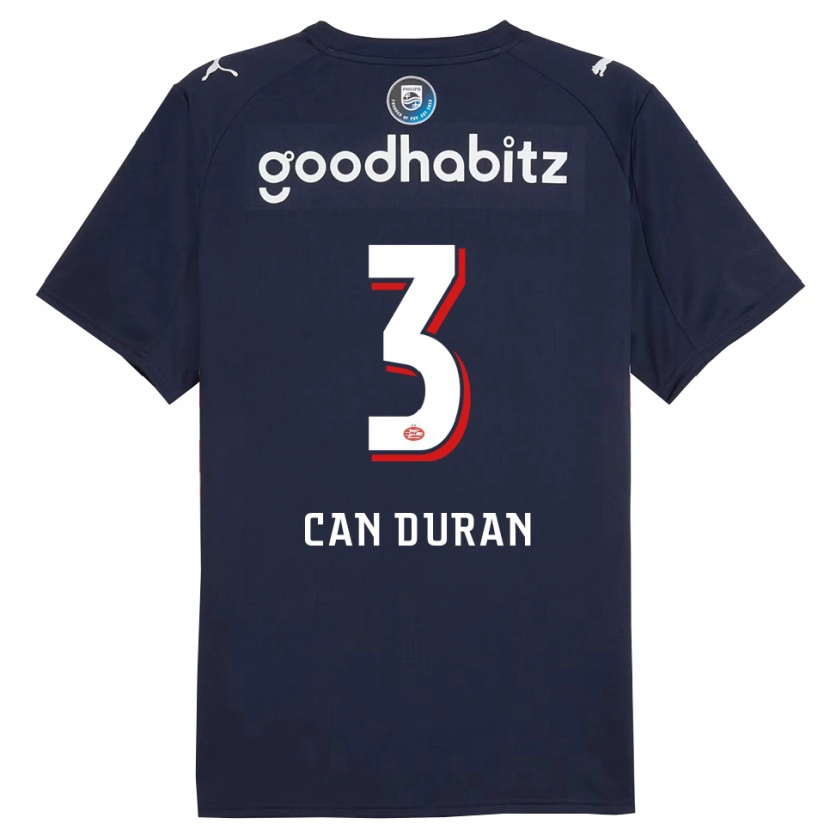 Danxen Dame Emre Can Duran #3 Marineblå Hvit Bortetrøye Drakt Trøye 2025/26 Skjorter T-Skjorte