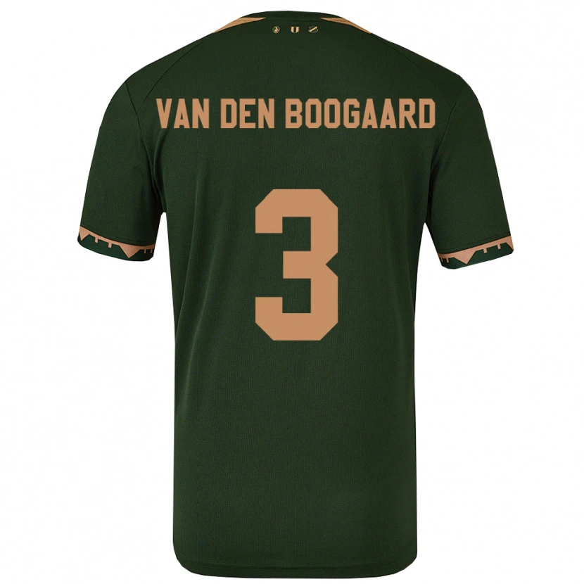 Danxen Dame Brian Van Den Boogaard #3 Grønn Gull Bortetrøye Drakt Trøye 2025/26 Skjorter T-Skjorte