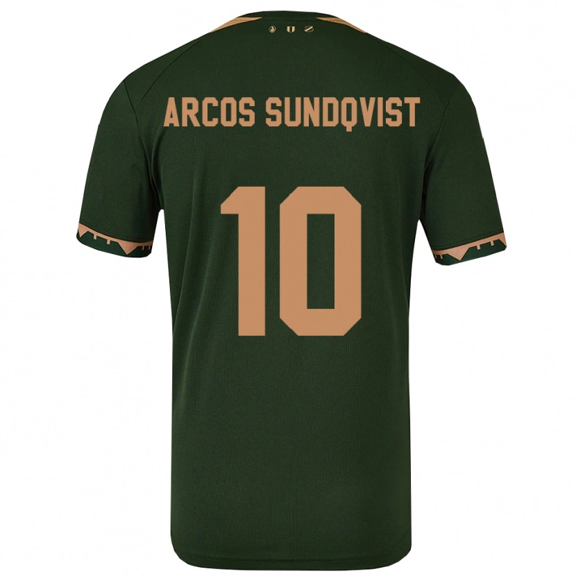 Danxen Dame Gustav Arcos Sundqvist #10 Grønn Gull Bortetrøye Drakt Trøye 2025/26 Skjorter T-Skjorte