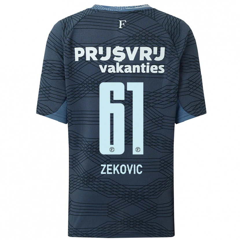 Danxen Dame Aleks Zekovic #61 Svart Grå Bortetrøye Drakt Trøye 2025/26 Skjorter T-Skjorte