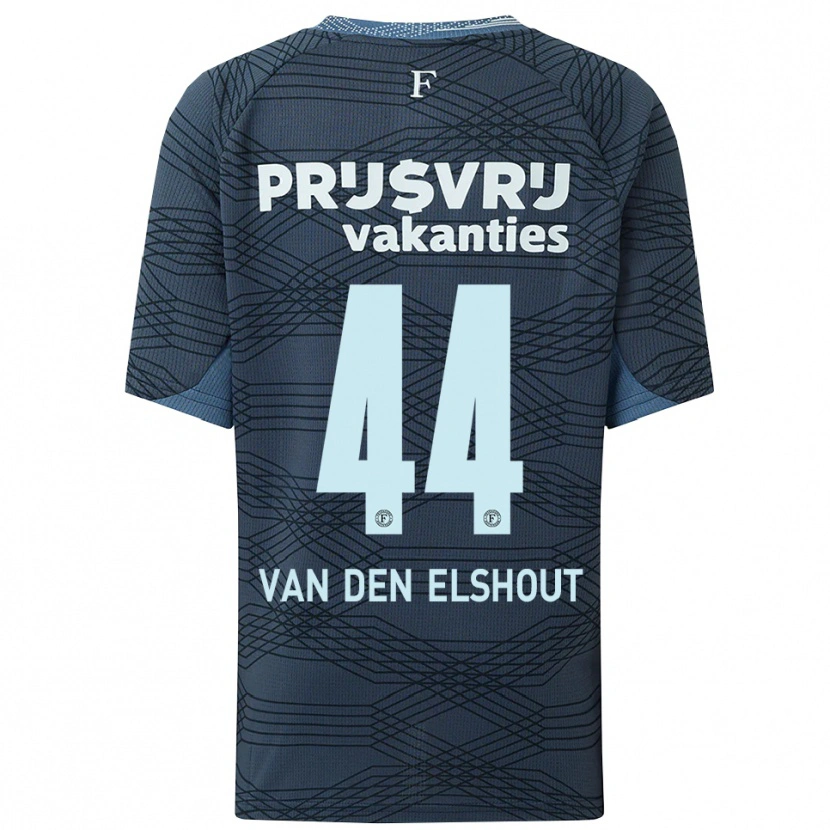 Danxen Dame Tobias Van Den Elshout #44 Svart Grå Bortetrøye Drakt Trøye 2025/26 Skjorter T-Skjorte