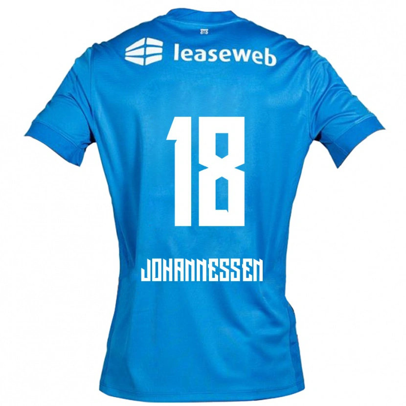 Danxen Dame Tómas Johannessen #18 Blå Hvit Bortetrøye Drakt Trøye 2025/26 Skjorter T-Skjorte
