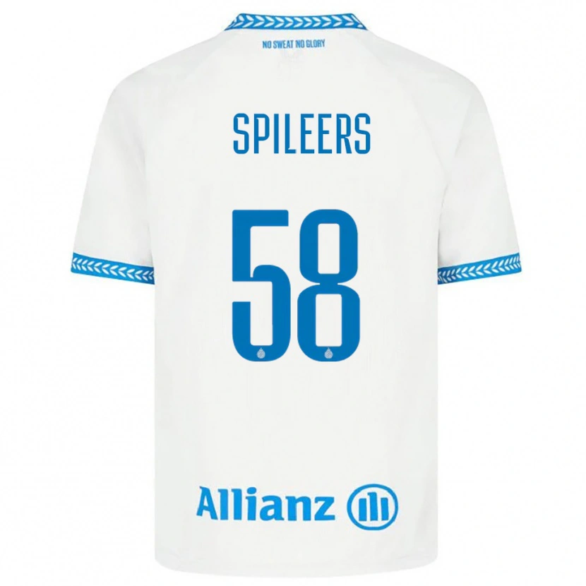 Danxen Dame Jorne Spileers #58 Blå Hvit Bortetrøye Drakt Trøye 2025/26 Skjorter T-Skjorte