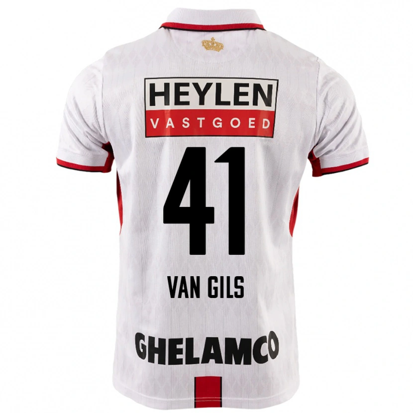 Danxen Dame Mathis Van Gils #41 Hvit Rød Bortetrøye Drakt Trøye 2025/26 Skjorter T-Skjorte
