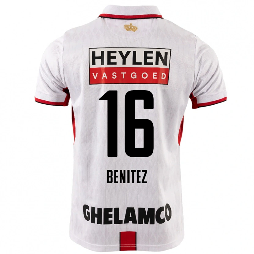 Danxen Dame Mauricio Benítez #16 Hvit Rød Bortetrøye Drakt Trøye 2025/26 Skjorter T-Skjorte