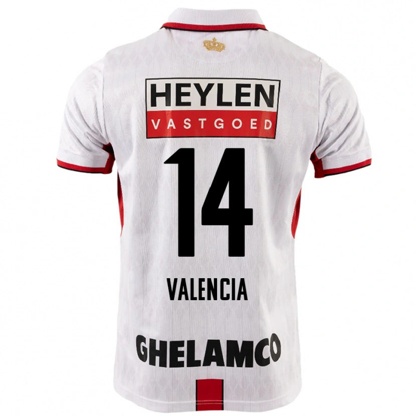 Danxen Dame Anthony Valencia #14 Hvit Rød Bortetrøye Drakt Trøye 2025/26 Skjorter T-Skjorte