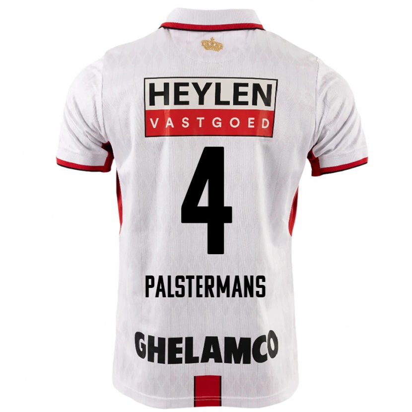Danxen Dame Jasper Palstermans #4 Hvit Rød Bortetrøye Drakt Trøye 2025/26 Skjorter T-Skjorte