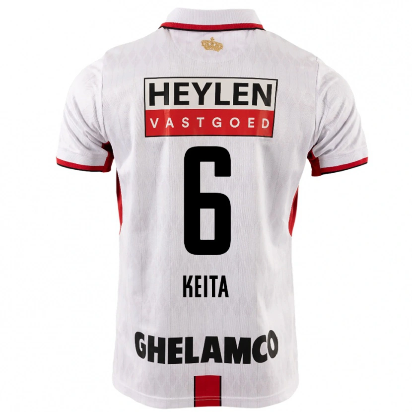 Danxen Dame Thierno Keita #6 Hvit Rød Bortetrøye Drakt Trøye 2025/26 Skjorter T-Skjorte
