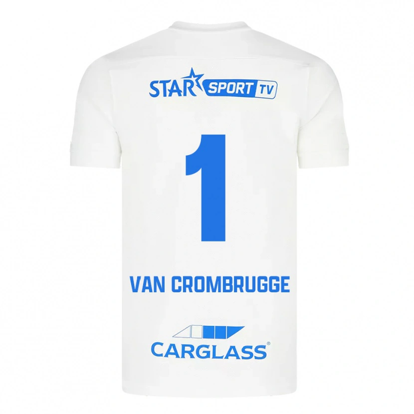 Danxen Dame Hendrik Van Crombrugge #1 Hvit Blå Bortetrøye Drakt Trøye 2025/26 Skjorter T-Skjorte