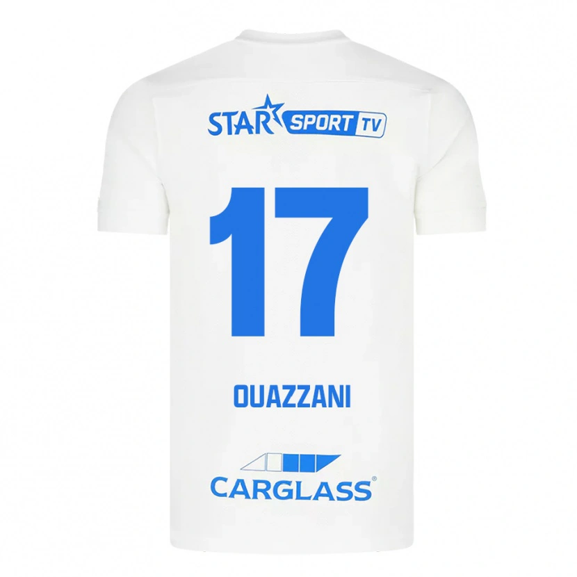 Danxen Dame Fady Ouazzani #17 Hvit Blå Bortetrøye Drakt Trøye 2025/26 Skjorter T-Skjorte