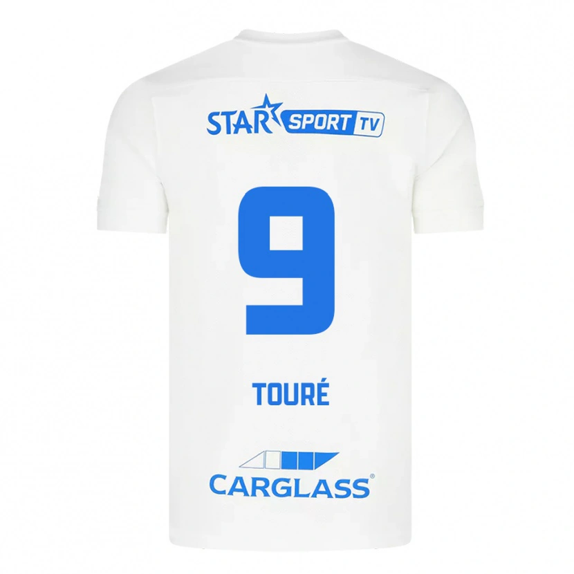 Danxen Dame Saïdou Touré #9 Hvit Blå Bortetrøye Drakt Trøye 2025/26 Skjorter T-Skjorte