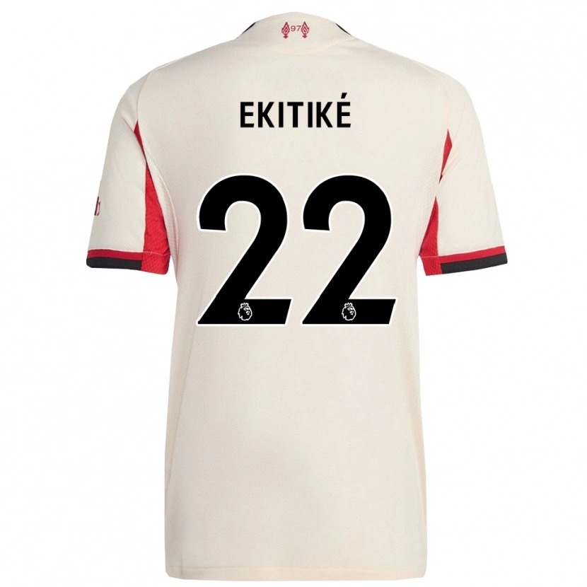 Danxen Dame Hugo Ekitiké #22 Hvit Svart Bortetrøye Drakt Trøye 2025/26 Skjorter T-Skjorte