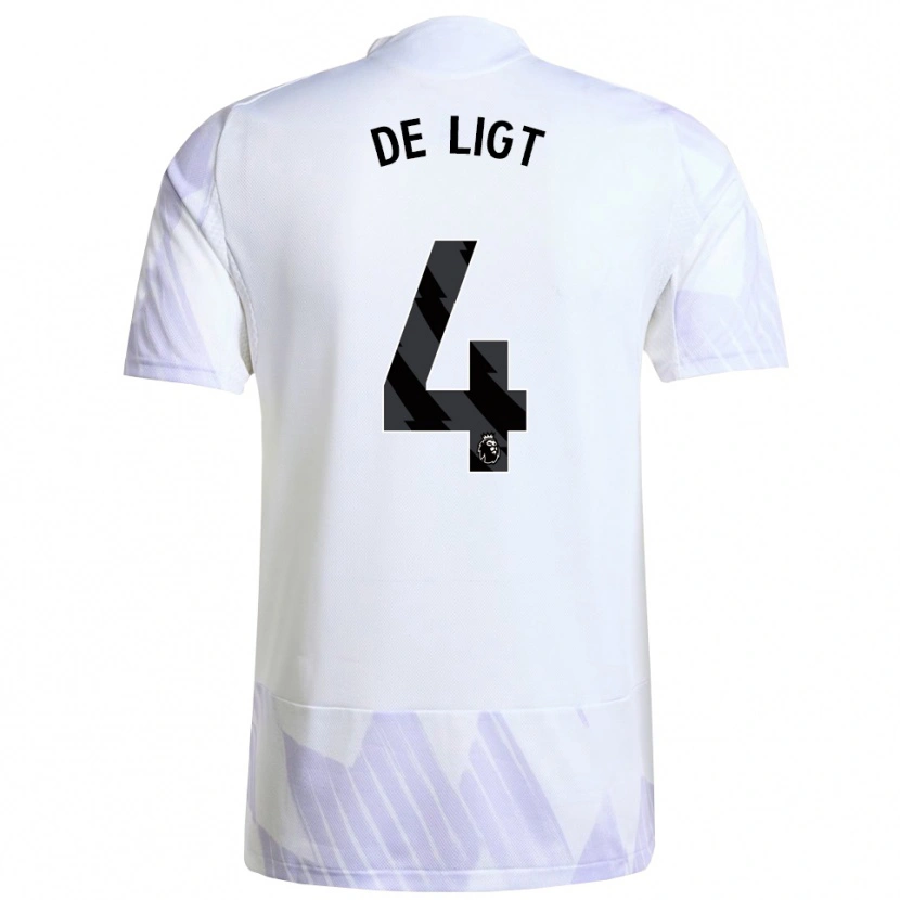 Danxen Dame Matthijs De Ligt #4 Hvit Lilla Lilla Bortetrøye Drakt Trøye 2025/26 Skjorter T-Skjorte