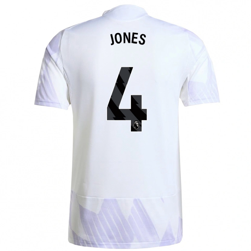 Danxen Dame Phil Jones #4 Hvit Lilla Lilla Bortetrøye Drakt Trøye 2025/26 Skjorter T-Skjorte
