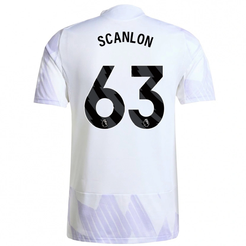 Danxen Dame James Scanlon #63 Hvit Lilla Lilla Bortetrøye Drakt Trøye 2025/26 Skjorter T-Skjorte