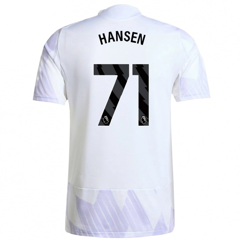 Danxen Dame Isak Hansen-Aaroen #71 Hvit Lilla Lilla Bortetrøye Drakt Trøye 2025/26 Skjorter T-Skjorte