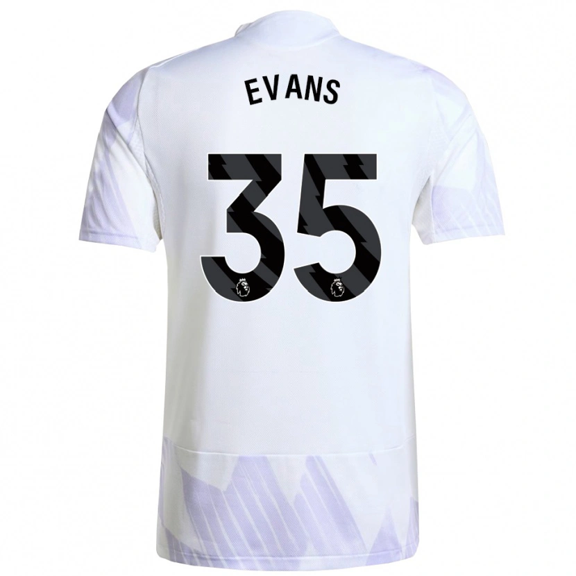 Danxen Dame Jonny Evans #35 Hvit Lilla Lilla Bortetrøye Drakt Trøye 2025/26 Skjorter T-Skjorte