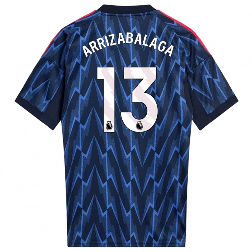 Danxen Dame Kepa Arrizabalaga #13 Marineblå Rød Bortetrøye Drakt Trøye 2025/26 Skjorter T-Skjorte