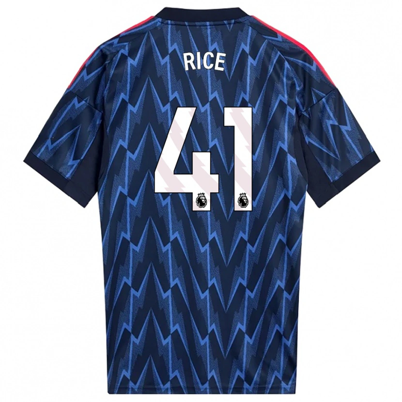 Danxen Dame Declan Rice #41 Marineblå Rød Bortetrøye Drakt Trøye 2025/26 Skjorter T-Skjorte