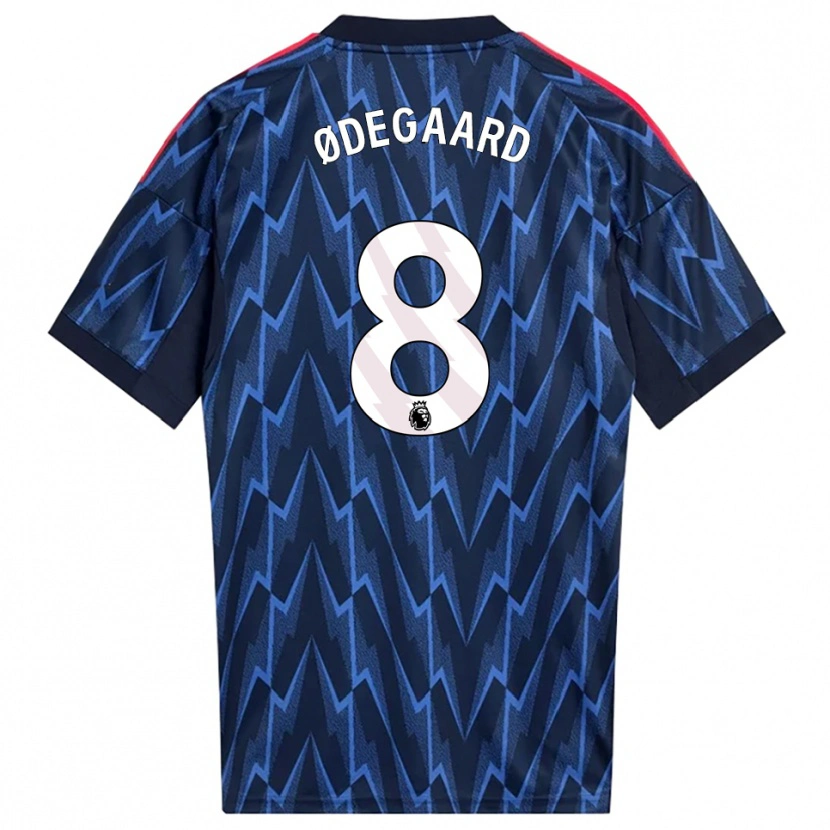 Danxen Dame Martin Ødegaard #8 Marineblå Rød Bortetrøye Drakt Trøye 2025/26 Skjorter T-Skjorte