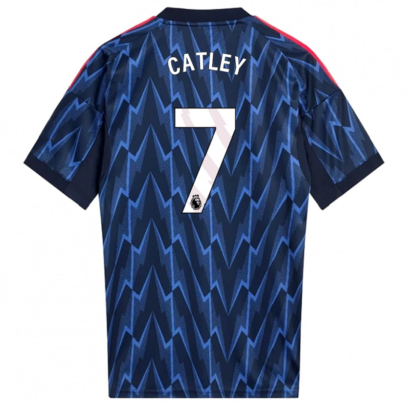 Danxen Dame Steph Catley #7 Marineblå Rød Bortetrøye Drakt Trøye 2025/26 Skjorter T-Skjorte